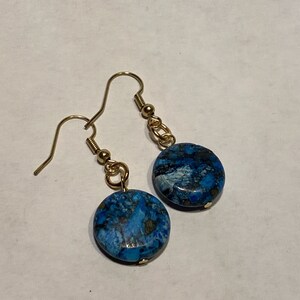 Blue Glass bead drop earrings, blue earrings, gifts for her, Birthday, Mother’s Day, handcrafted jewelry, dangle earrings, gift ideas
