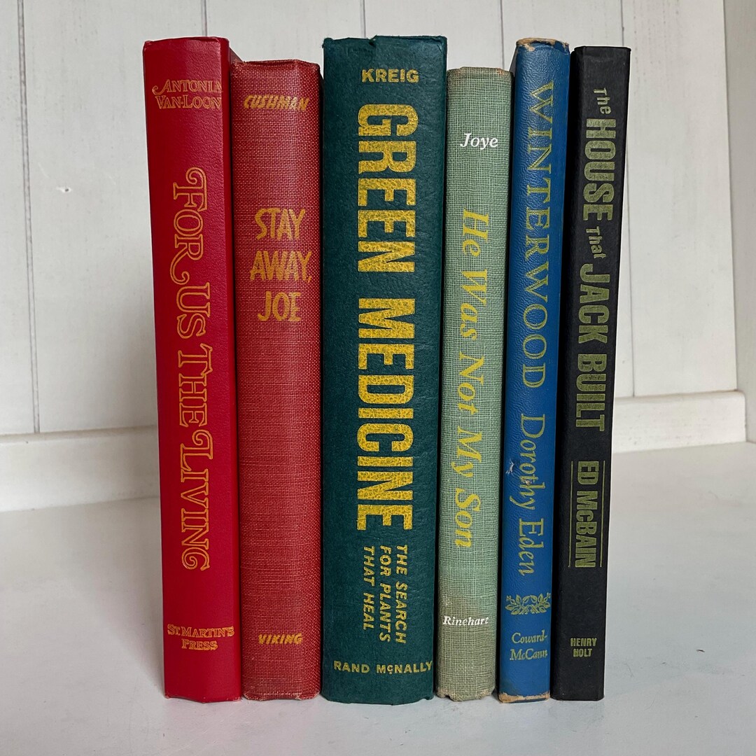Mid Century Rainbow Book Stack for Decor - Etsy
