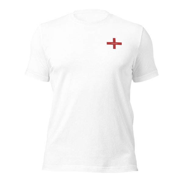 Euro 2024 Embroidered T shirt, Euro England Top, Come On England Shirt, Euro 2024 Competition, Unisex England Supporter Retro T shirt