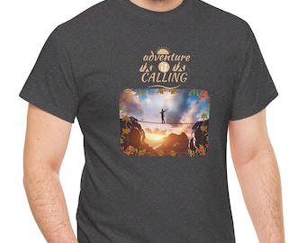 Adventure Is Calling Unisex T-Shirt Outdoors Outsider TShirt I Love Adventure Tee Live Life Risky Hiking Walking Tee