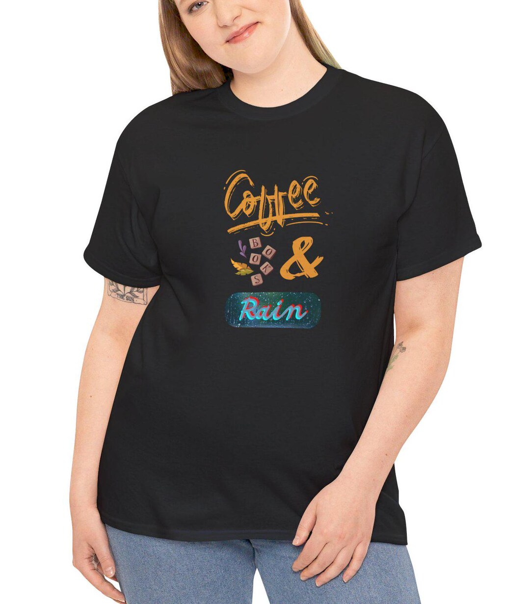Coffee Books and Rain Tee Relaxation Afternoon Nap Tshirt