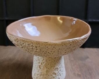 Catch All Pedestal Bowl, Modern Fruit Bowl for Kitchen, Entryway Decor
