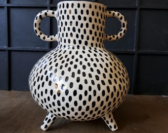 Black and White Vase, Handmade Pottery, Modern vase,