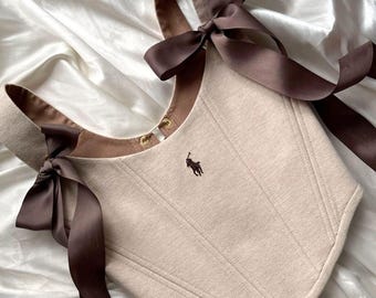 Top corsetto rinascimentale, corsetto vintage con stecche in stile cottagecore, abito da fiera rinascimentale.