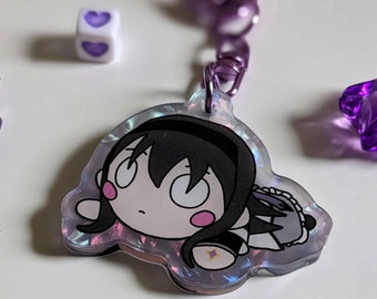 Akemi Homura Acrylic Keychain: Madoka Magica Anime Charm