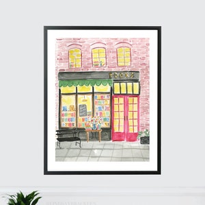 Bookstore Art Print Book Wall Art Bookshop Art Bookshelf Reading Print Book Art Print Home Office Bookworm Library Reading Nook Wall Decor image 1