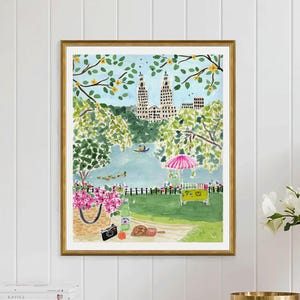 New York City Art Print, NYC Wall Decor, Summer in Central Park, Central Park Art Print, NYC Art Print, NYC Painting, New York Art