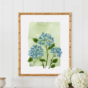Hydrangea Print, Hydrangea Art, Hydrangea Painting, Blue Hydrangea Print, Blue Hydrangea Watercolor, Blue Hydrangea Wall Art, Hydrangea Art