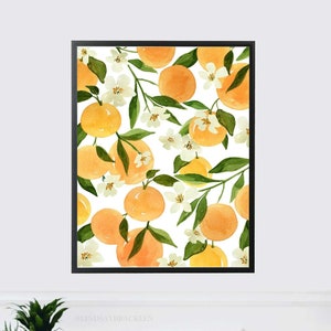 Oranges Print, Oranges Wall Art, Citrus Wall Art, Citrus Print,  Fruit Wall Art, Oranges Wall Decor, Food Art, Kitchen Wall Art, Orange Art