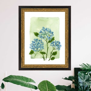 Hydrangea Print, Hydrangea Art, Hydrangea Painting, Blue Hydrangea Print, Blue Hydrangea Watercolor, Blue Hydrangea Wall Art, Hydrangea Art