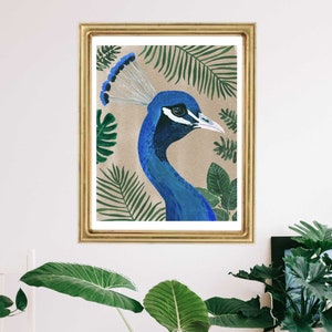 Peacock Art Print Peacock Wall Decor Peacock Painting Peacock Watercolor Jungle Tropical Art Illustration Bohemian Boho Animal