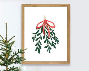 Christmas Stockings Art Print, Christmas Wall Art, Christmas Home, Decor, Pastel Christmas Decor, Retro Christmas, Holiday Wall Art