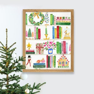 Christmas Gifts Art Print, Christmas Wall Art, Christmas Home, Decor, Pastel Christmas Decor, Retro Christmas, Holiday Wall Art