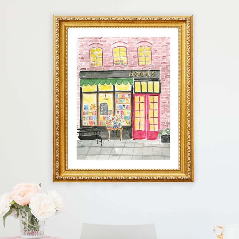 Bookstore Art Print Book Wall Art Bookshop Art Bookshelf Reading Print Book Art Print Home Office Bookworm Library Reading Nook Wall Decor image 5