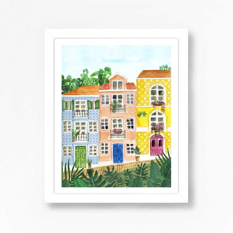 Lisbon Portugal Print Lisbon Wall Art Watercolor Travel Etsy