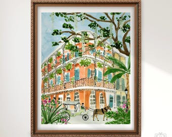 New Orleans Art Print, New Orleans Wall Decor, NOLA Art, French Quarter Art Print, Nola Art Print, New Orleans Painting, French Quarter Art