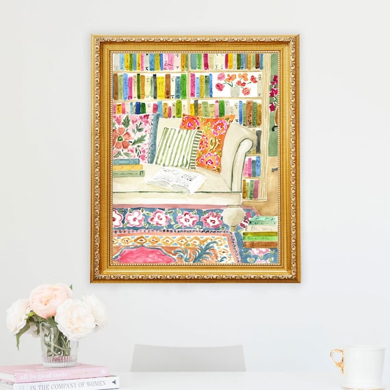 Bookstore Art Print Book Wall Art Bookshop Art Bookshelf Reading Print Book Art Print Home Office Bookworm Library Reading Nook Wall Decor