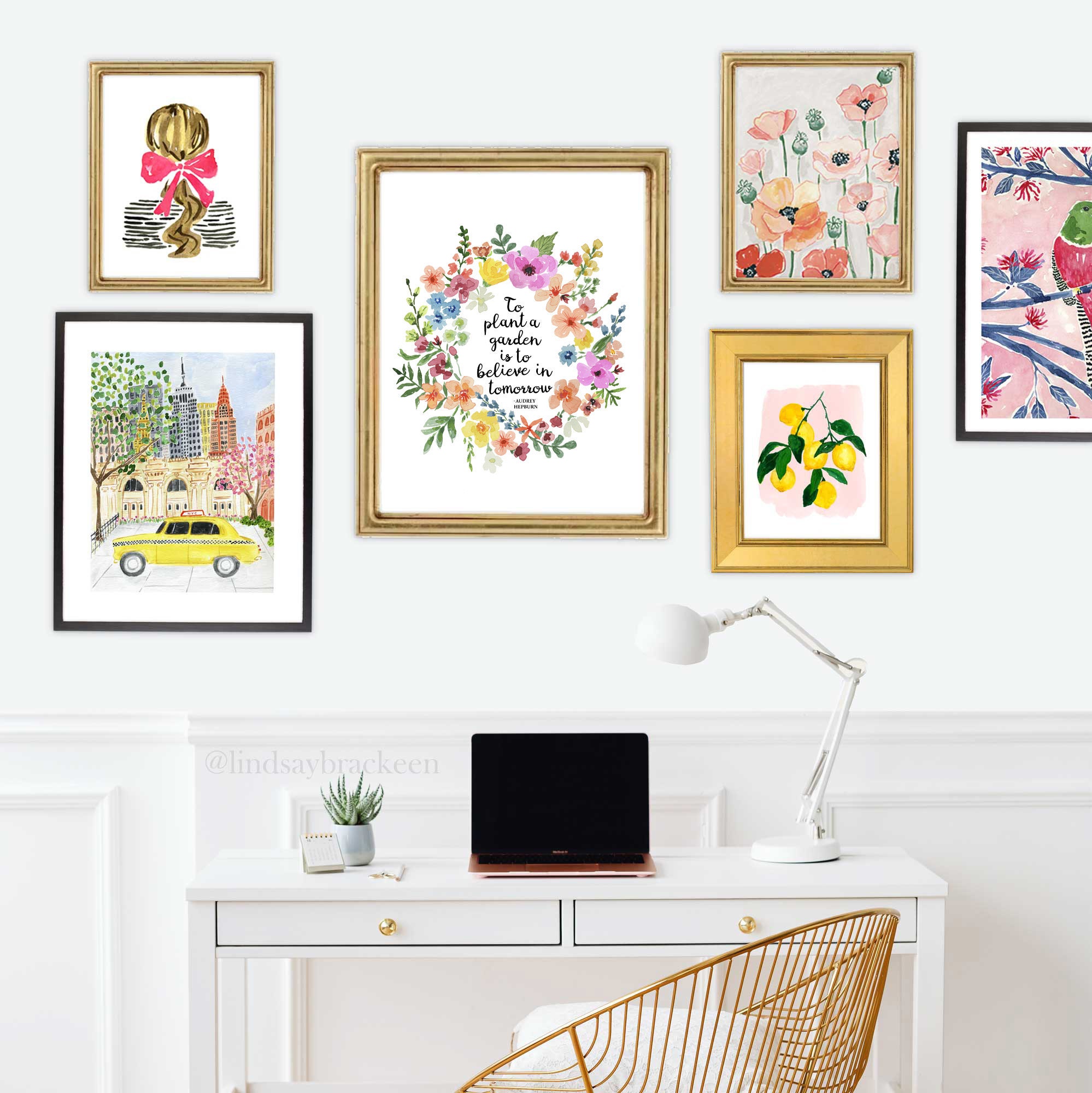 Floral Flowers Quote Art Print Watercolor Wreath Illustration ...