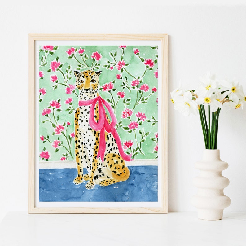 Cheetah Art Print, Leopard Art, Leopard Print, Cheetah Wall Decor, Leopard Art Print, Cheetah Wall Art, Tiger Art, Cheetah Painting image 3
