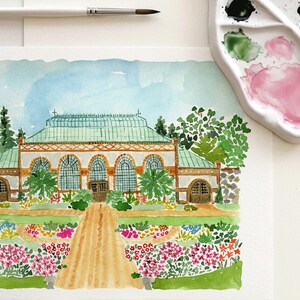 Biltmore Estate Conservatory Greenhouse Art Asheville North Carolina Art Print Biltmore Mansion Formal Garden Print Plant Flower Watercolor image 7