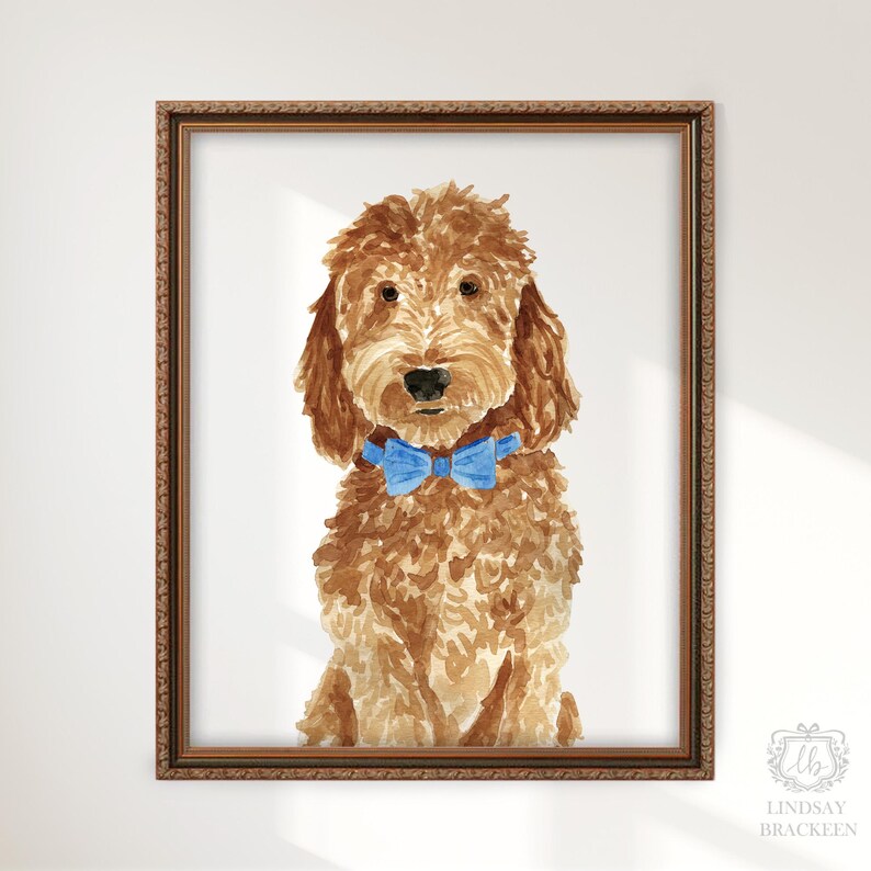 Brown Goldendoodle Art Print, Brown Goldendoodle Art, Brown Labradoodle Art, Goldendoodle Print, Labradoodle Art Print, Labradoodle Art image 5