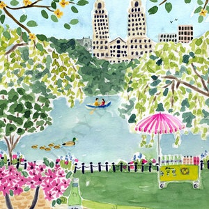 New York City Art Print, NYC Wall Decor, Summer in Central Park, Central Park Art Print, NYC Art Print, NYC Painting, New York Art image 7