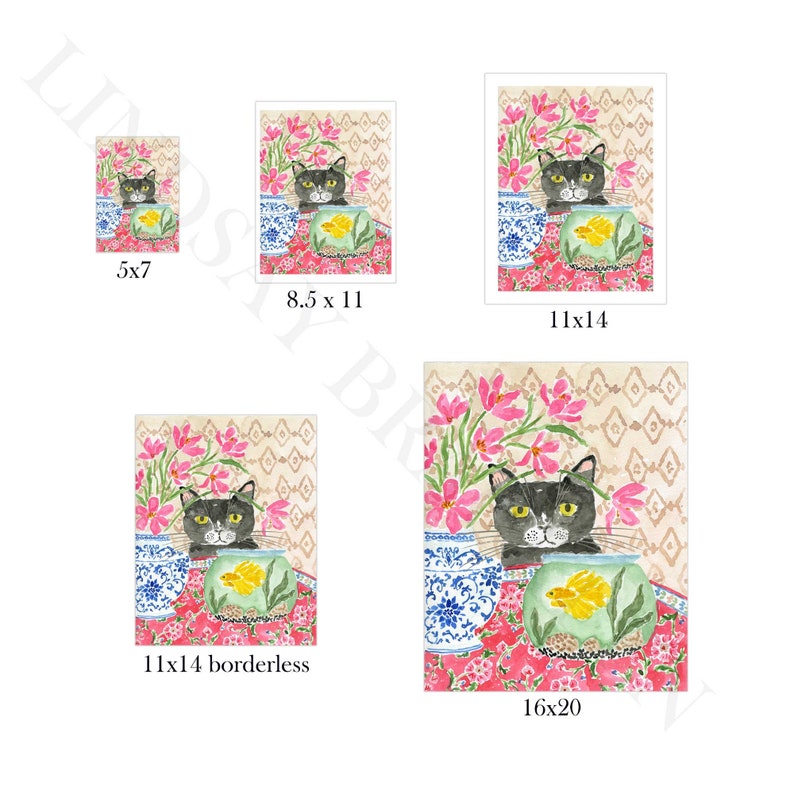 Cat Art Print, Tuxedo Cat Art Print, Black Cat Art, Black Cat Print, Black Cat Wall Art, Cat Print, Cat Art, Cat Painting, Cat Watercolor image 7
