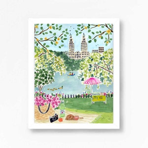 New York City Art Print, NYC Wall Decor, Summer in Central Park, Central Park Art Print, NYC Art Print, NYC Painting, New York Art image 1