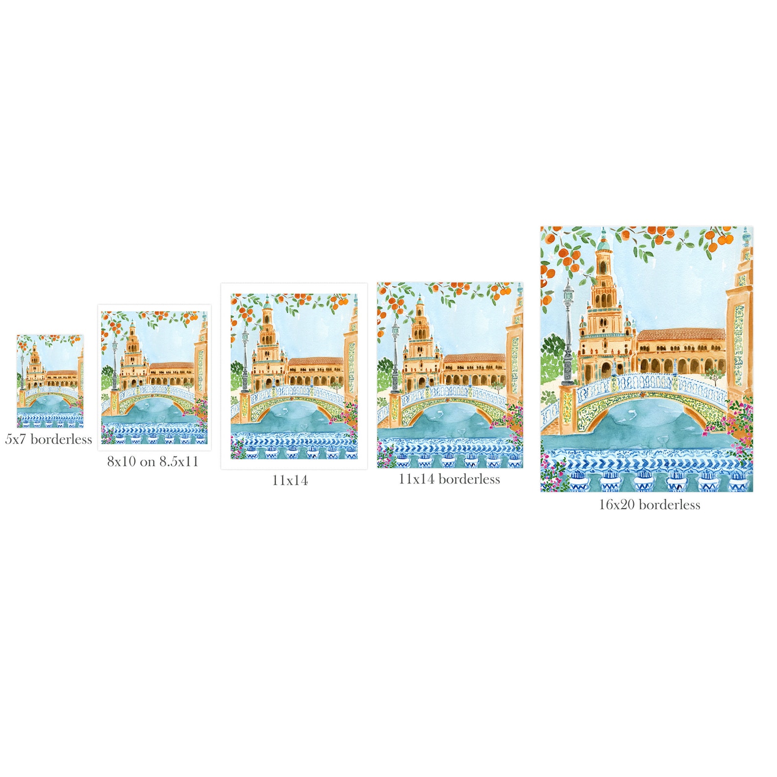 Spain Art Print Seville Art Print Spain Wall Decor Plaza De Etsy