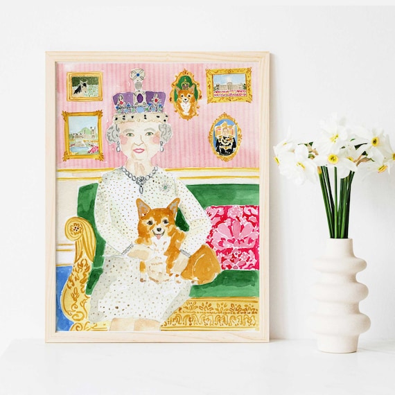 Queen Elizabeth II Print, Queen Elizabeth Art, Queen Elizabeth