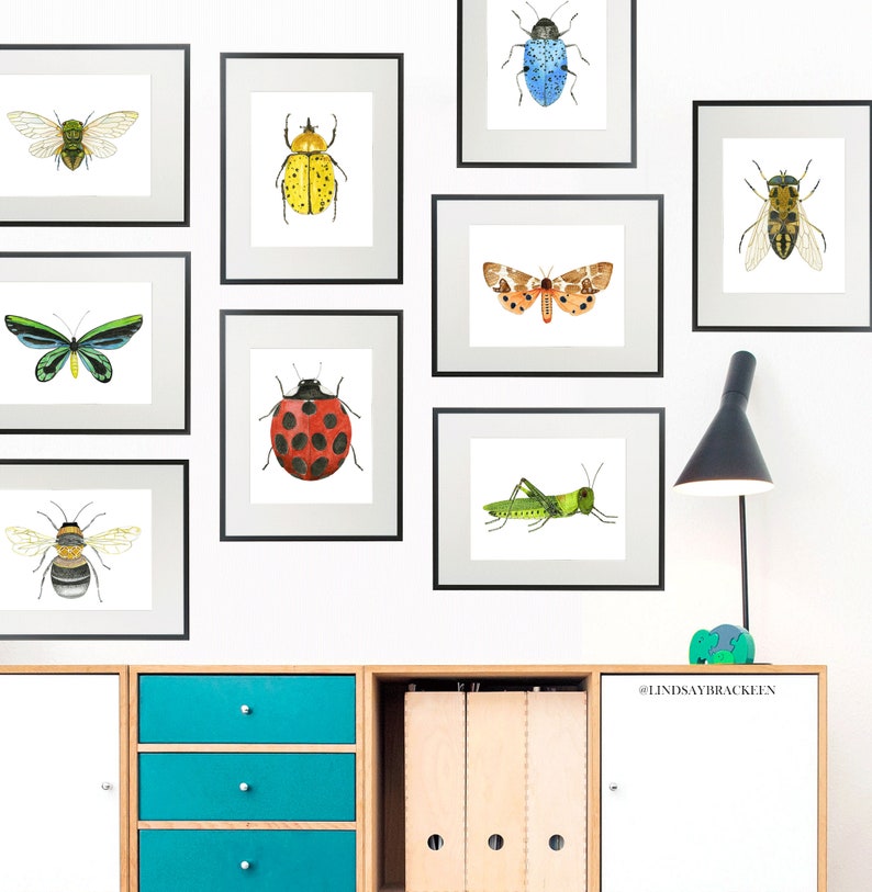 Firefly Art Print Bug Insect Entomology Lightening Boys Girls Room Childrens Kids Baby Nursery Nature Wall Decor Farmhouse Modern Painting image 4