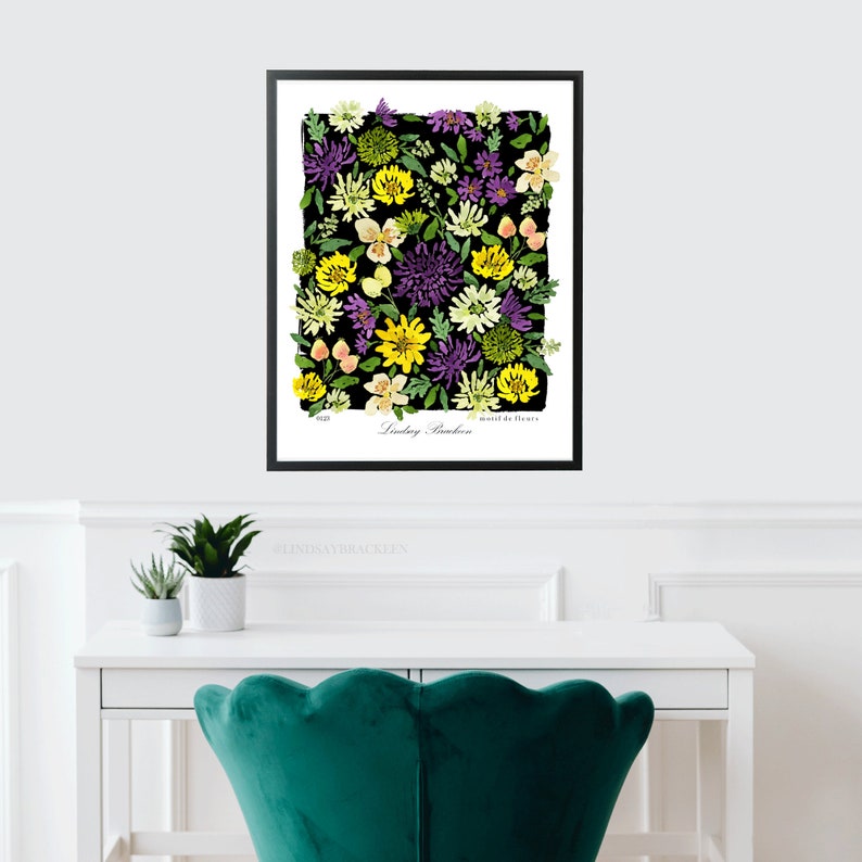 Floral Wall Art, Botanical Art Print, Garden Print, Flower Market Art Print, Floral Poster, Watercolor Floral Art, Flower Art Print image 2