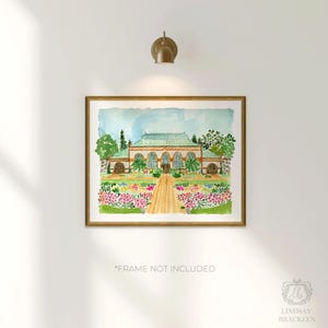 Biltmore Estate Conservatory Greenhouse Art Asheville North Carolina Art Print Biltmore Mansion Formal Garden Print Plant Flower Watercolor image 2