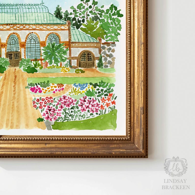 Biltmore Estate Conservatory Greenhouse Art Asheville North Carolina Art Print Biltmore Mansion Formal Garden Print Plant Flower Watercolor image 8