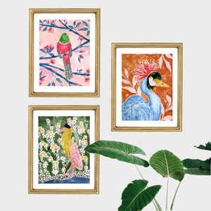 Tropical Bird Art Print, Tropical Wall Art, Bird Art, Bird Prints, Tropcial Print, Tropical Decor, Bohemian Art, Jungle Art Print