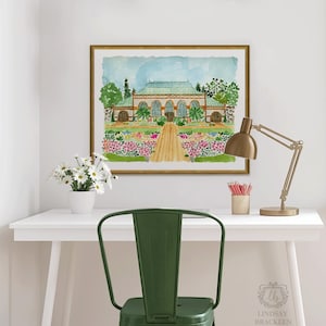 Biltmore Estate Conservatory Greenhouse Art Asheville North Carolina Art Print Biltmore Mansion Formal Garden Print Plant Flower Watercolor image 6