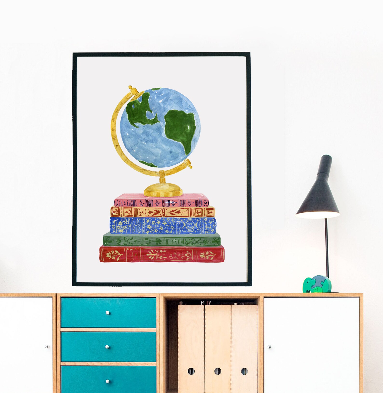 Stack of Books Art Print Painting Reading Print Home Office Etsy
