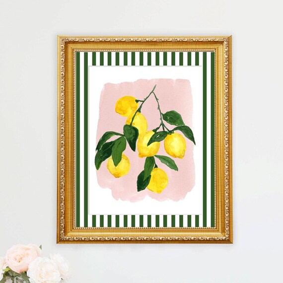 Lemon Decor, Lemon Print, Lemon Art,  Lemons Painting, Lemon Artwork, Citrus Print, Fruit Print, Kitchen Decor, Kitchen Art, Dining Room Art