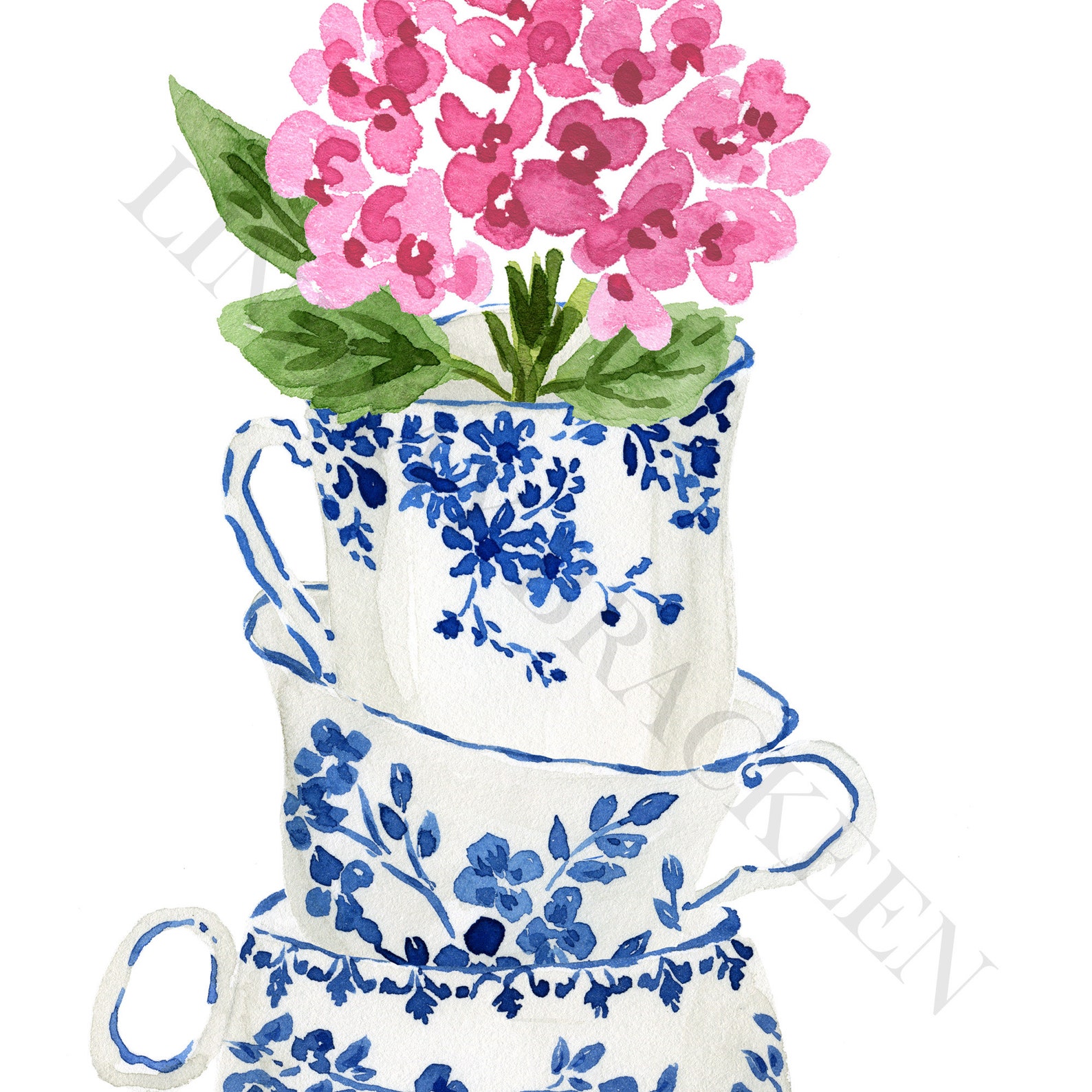 Hydrangea Print Hydrangea Art Hydrangea Painting Blue Etsy