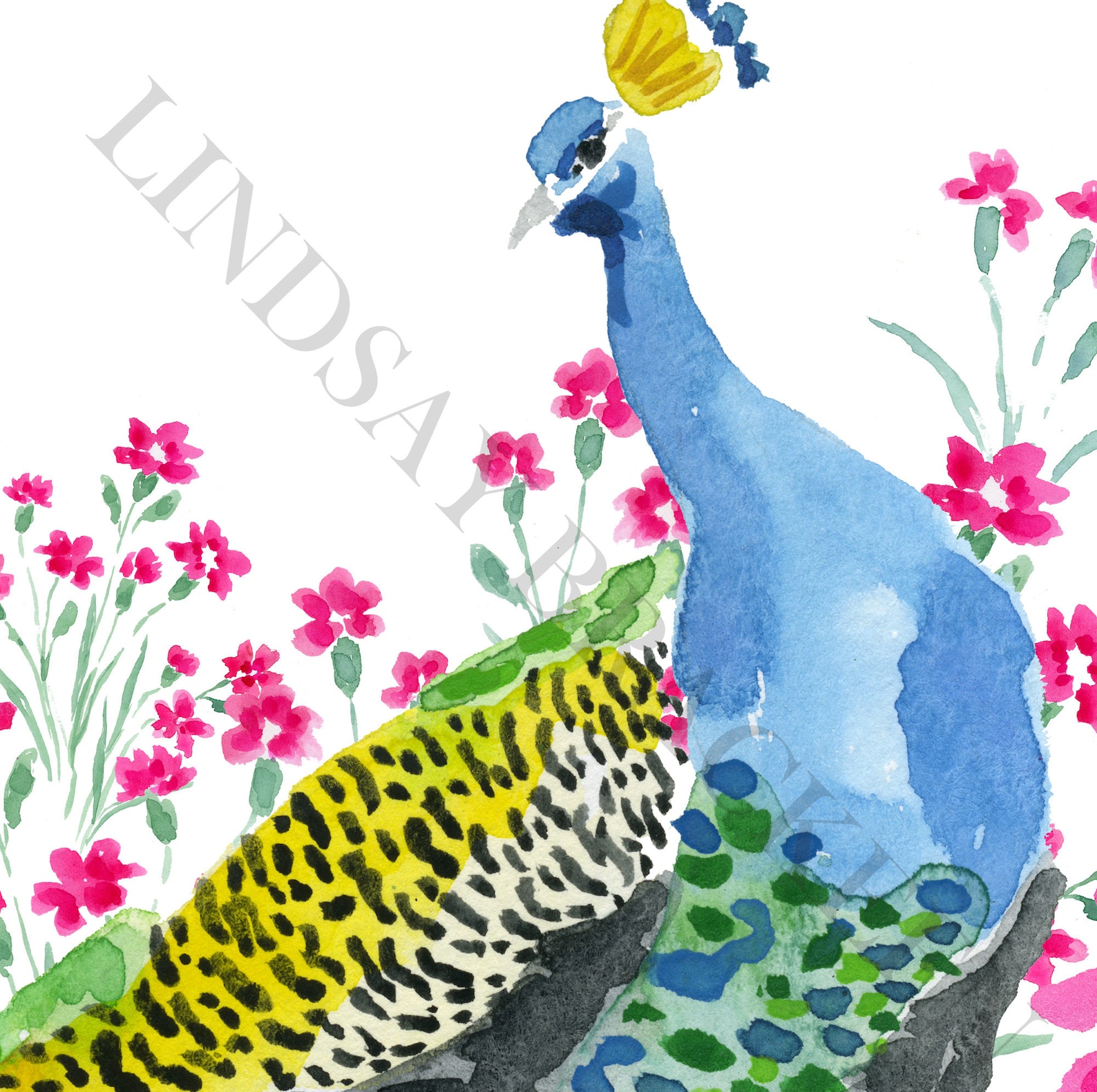 Peacock Art Print Peacock Wall Decor Peacock Painting Peacock Etsy