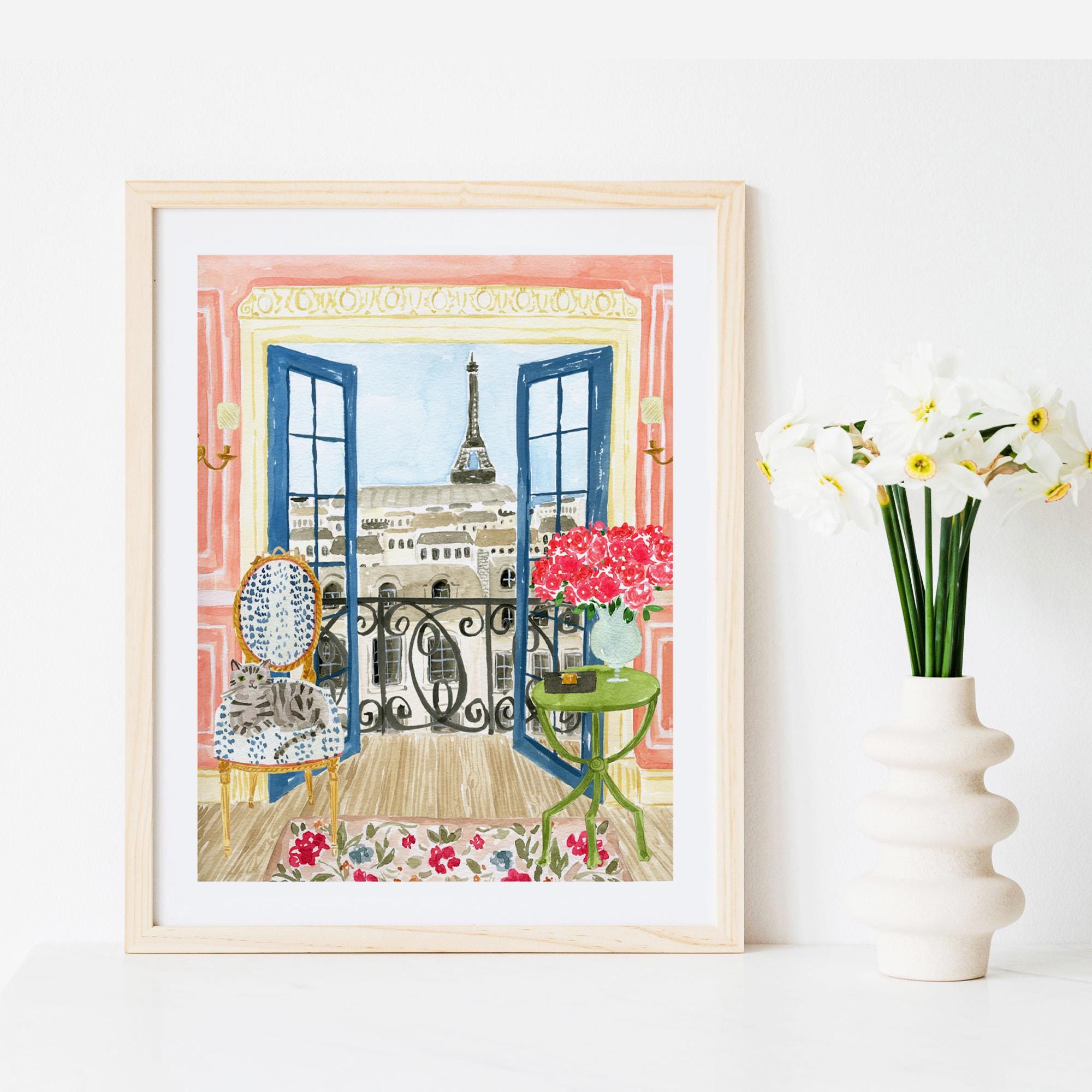 Cats in Paris Print, Eiffel Tower Art Print, Paris Art Print, Paris ...