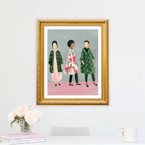 Black Women Wall Art African Asian Multiracial Woman Print Painting Bohemian Feminist Floral Fashion Lady Boho Ladies Decor Room Watercolor image 4