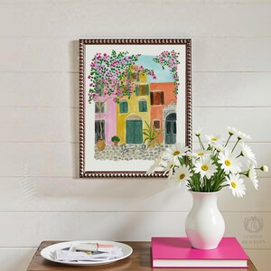 Greece Corfu Old Town Painting Oia Paros Watercolor Art Print Travel Houses Colorful Greek Island Isles Bohemian Souvenir Wall Decor image 3