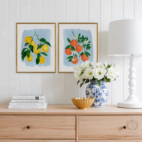 Citrus Prints, Lemon Print, Lemon Art, Lemon Artwork, Citrus Print Set, Fruit Print, Kitchen Decor, Kitchen Art, Oranges Print, Oranges Art