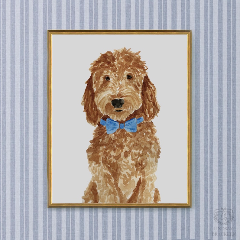 Brown Goldendoodle Art Print, Brown Goldendoodle Art, Brown Labradoodle Art, Goldendoodle Print, Labradoodle Art Print, Labradoodle Art image 1