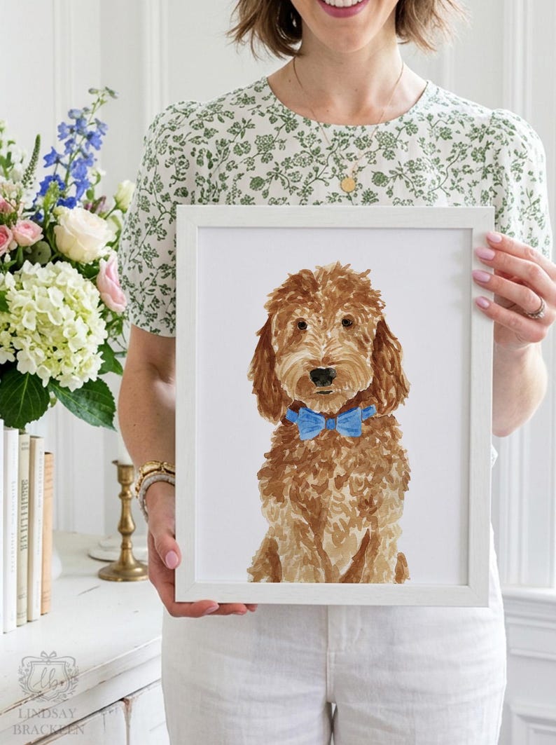 Brown Goldendoodle Art Print, Brown Goldendoodle Art, Brown Labradoodle Art, Goldendoodle Print, Labradoodle Art Print, Labradoodle Art image 3