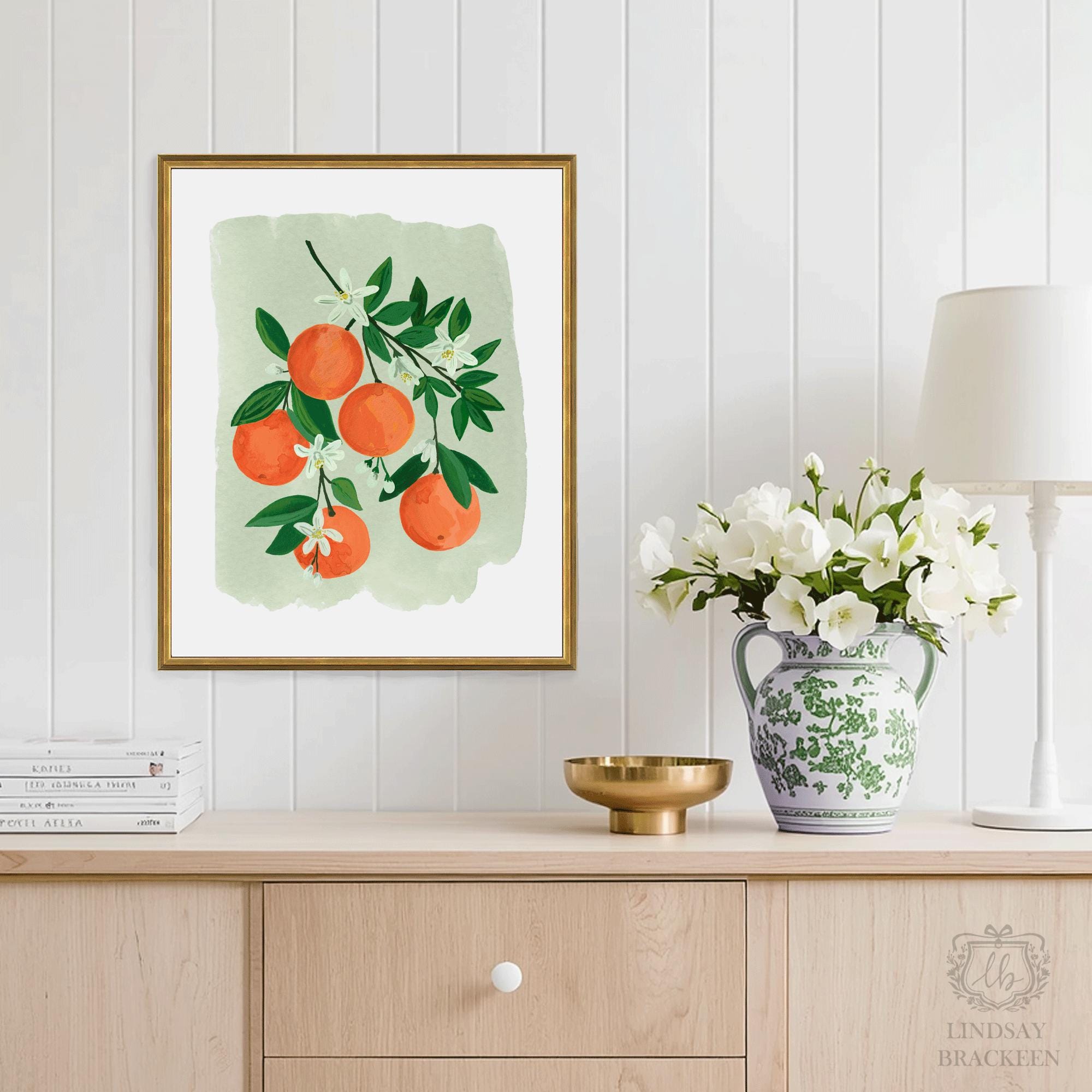 Oranges Orange Clementine Citrus Fruit Blue Rustic Cottage Kitchen