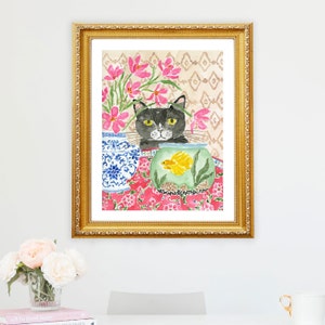 Cat Art Print, Tuxedo Cat Art Print, Black Cat Art, Black Cat Print, Black Cat Wall Art, Cat Print, Cat Art, Cat Painting, Cat Watercolor image 3