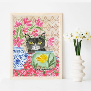 Cat Art Print, Tuxedo Cat Art Print, Black Cat Art, Black Cat Print, Black Cat Wall Art, Cat Print, Cat Art, Cat Painting, Cat Watercolor image 5