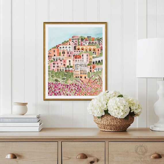 Positano Print Positano Painting Positano Decor Positano Italy Prints Positano Art Travel Positano Picture Travel Art Girls Wall Room Decor